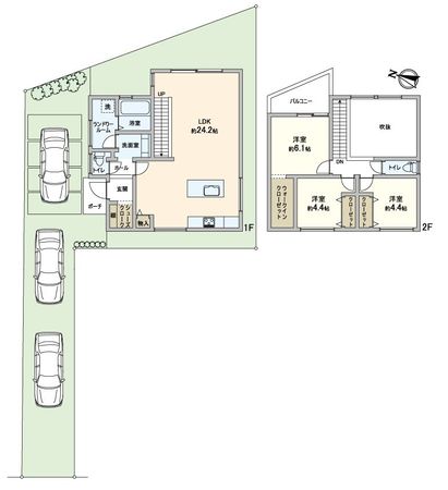 高槻市奥天神町1丁目 間取図(平面図) 高槻市奥天神町1丁目 間取図(平面図)