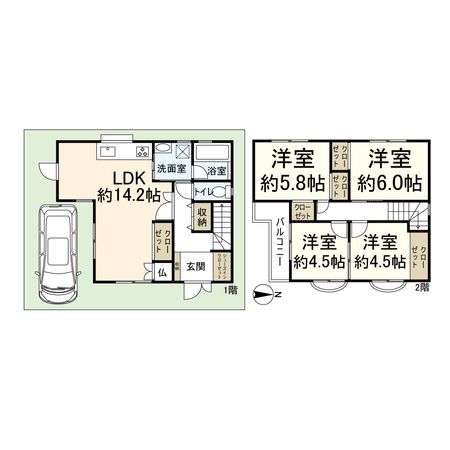 高槻市日向町 間取図(平面図) 高槻市日向町 間取図(平面図)