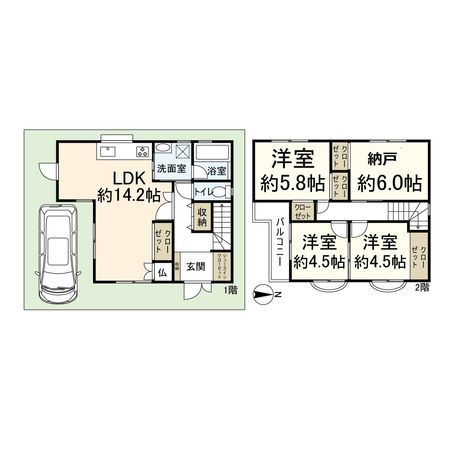 高槻市日向町 間取図(平面図) 高槻市日向町 間取図(平面図)