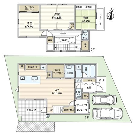 高槻市日吉台五番町 間取図(平面図)