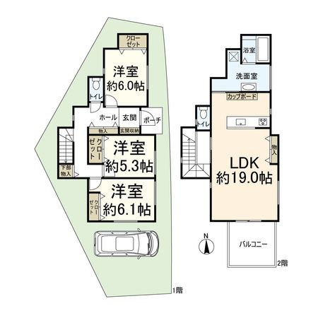 高槻市大塚町2丁目 間取図(平面図) 高槻市大塚町2丁目 間取図(平面図)