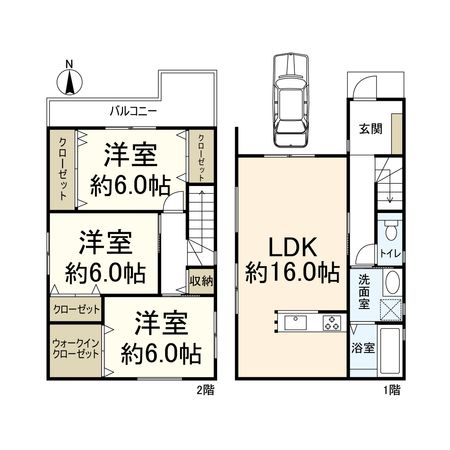 東五百住町 間取図(平面図)