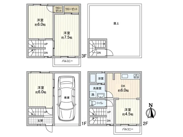 4DKの間取です。
