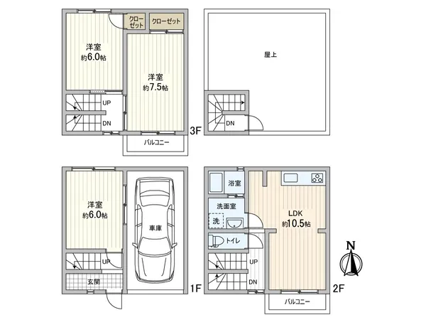3LDKの間取です。