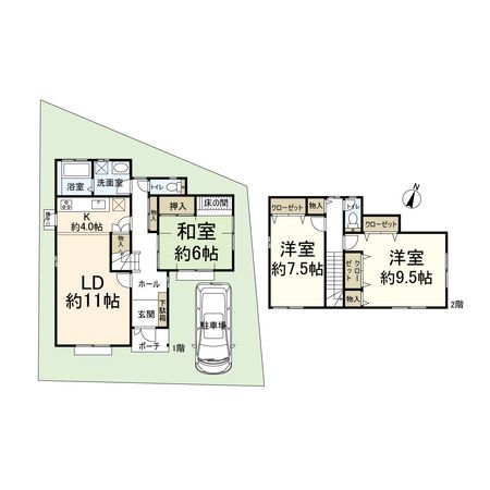 高槻市山手町1丁目 間取図(平面図) 間取図(平面図)