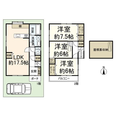柱本5丁目 間取図(平面図) 間取図(平面図)