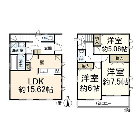 高槻市寿町3丁目 B号棟 間取図(平面図) 高槻市寿町3丁目 B号棟 間取図(平面図)