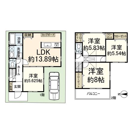 高槻市大蔵司2丁目 間取図(平面図) 高槻市大蔵司2丁目 間取図(平面図)
