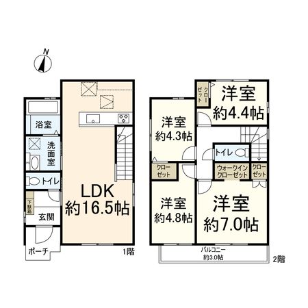 高槻市日吉台七番町 間取図(平面図) 高槻市日吉台七番町 間取図(平面図)