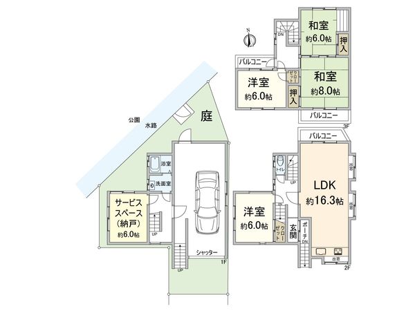 高槻市郡家新町 間取図(平面図) 高槻市郡家新町 間取図(平面図)