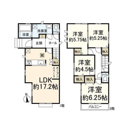 高槻市安岡寺町1丁目 1号棟 間取図(平面図) 高槻市安岡寺町1丁目 1号棟 間取図(平面図)