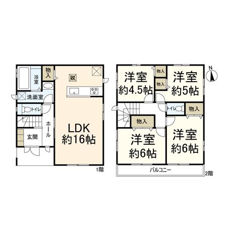 高槻市安岡寺町1丁目 2号棟 間取図(平面図) 高槻市安岡寺町1丁目 2号棟 間取図(平面図)