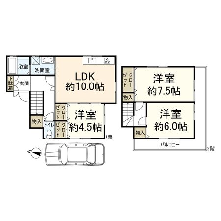 高槻市辻子2丁目 間取図(平面図) 高槻市辻子2丁目 間取図(平面図)
