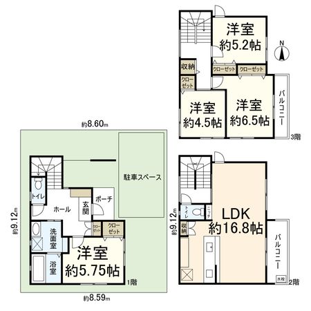 高槻市竹の内町 間取図(平面図) 高槻市竹の内町 間取図(平面図)