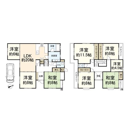 高槻市南平台5丁目 間取図(平面図) 高槻市南平台5丁目 間取図(平面図)
