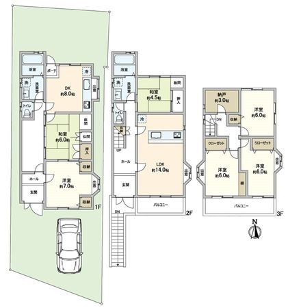 高槻市古曽部町二丁目 間取図(平面図) 高槻市古曽部町二丁目 間取図(平面図)