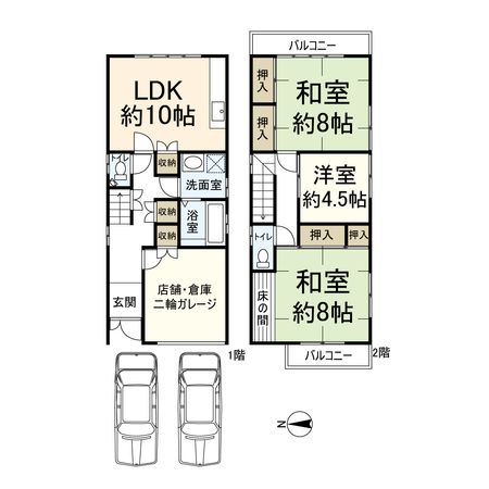 高槻市野田3丁目 間取図(平面図) 高槻市野田3丁目 間取図(平面図)