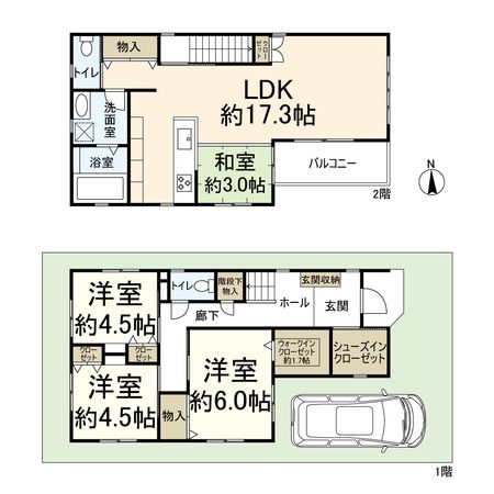 高槻市日向町 間取図(平面図) 高槻市日向町 間取図(平面図)