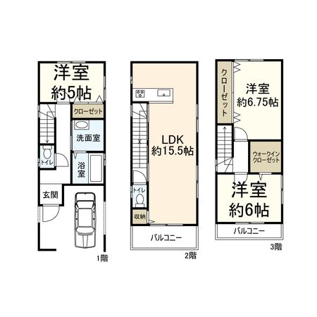 高槻市東天川3丁目 間取図(平面図) 高槻市東天川3丁目 間取図(平面図)