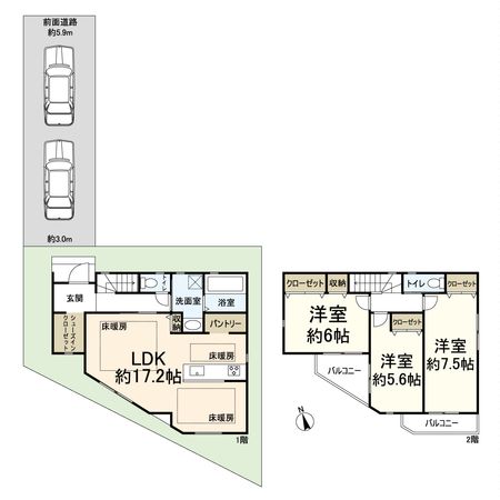 高槻市安岡寺町1丁目 間取図(平面図) 高槻市安岡寺町1丁目 間取図(平面図)