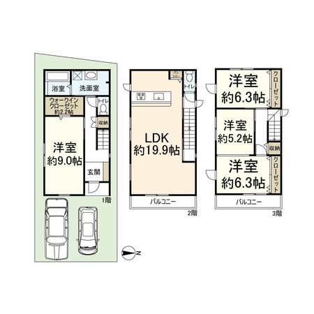 高槻市登町 間取図(平面図) 高槻市登町 間取図(平面図)