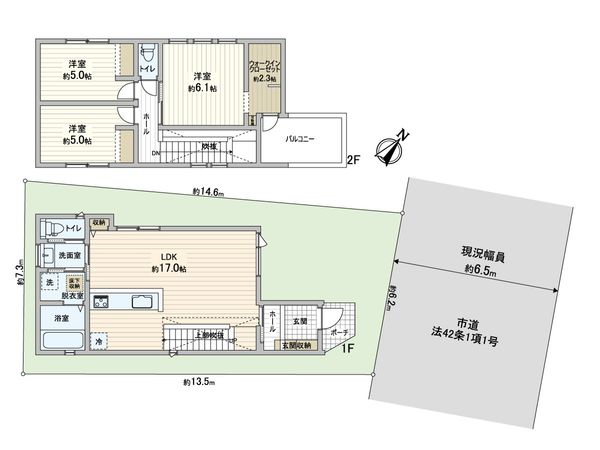 高槻市南平台2丁目 A号地 間取図(平面図) 高槻市南平台2丁目 A号地 間取図(平面図)