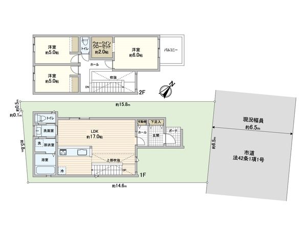高槻市南平台2丁目 B号地 間取図(平面図) 高槻市南平台2丁目 B号地 間取図(平面図)