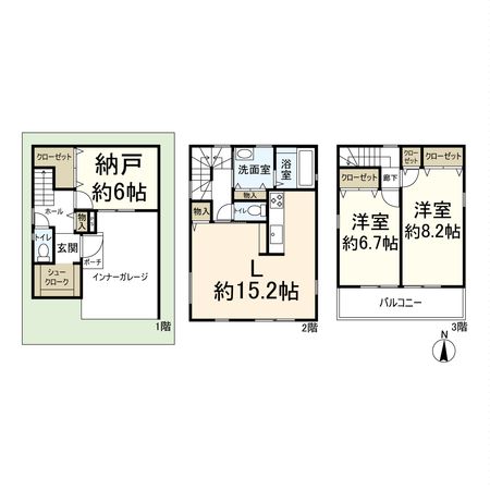 高槻市城南町3丁目 間取図(平面図) 高槻市城南町3丁目 間取図(平面図)