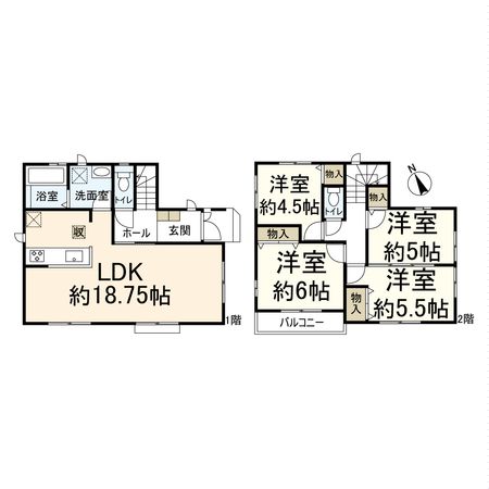 高槻市安岡寺町1丁目 2号棟 間取図(平面図) 高槻市安岡寺町1丁目 2号棟 間取図(平面図)