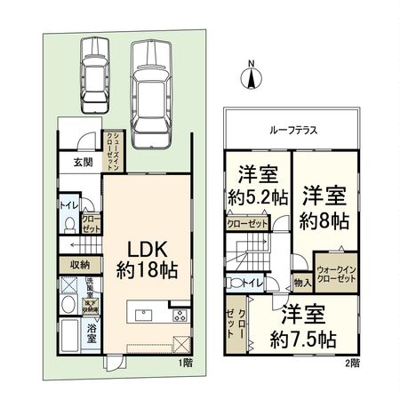 高槻市郡家新町 1号地 間取図(平面図) 高槻市郡家新町 1号地 間取図(平面図)