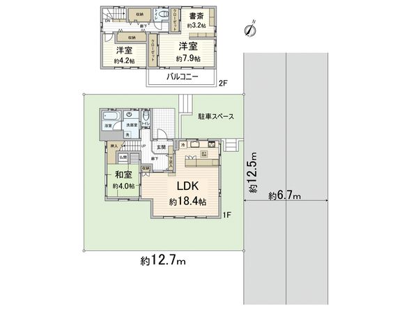 高槻市寺谷町 戸建 間取図(平面図) 高槻市寺谷町 戸建 間取図(平面図)
