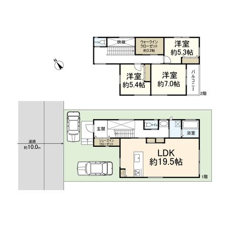 高槻市大和1丁目 1号地 間取図(平面図) 高槻市大和1丁目 1号地 間取図(平面図)