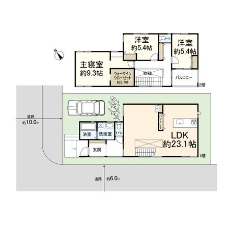 高槻市大和1丁目 2号地 間取図(平面図)