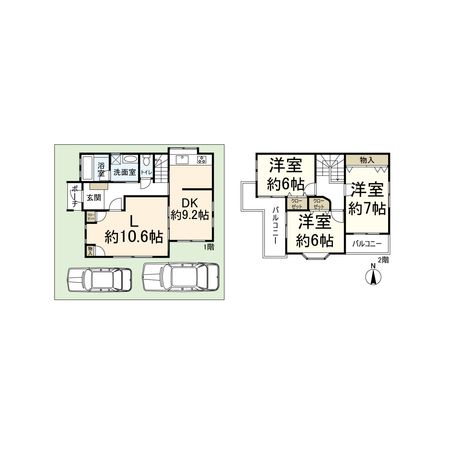 高槻市芝生町2丁目 間取図(平面図) 高槻市芝生町2丁目 間取図(平面図)