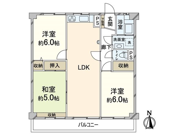 大和サニーハイツ高槻 1棟 間取図(平面図) 間取図(平面図)