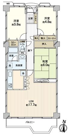 藤和コアティ高槻ハイタウンD棟 間取図(平面図) 藤和コアティ高槻ハイタウンD棟 間取図(平面図)