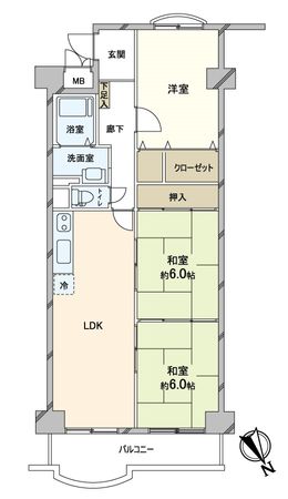 コープ野村高槻 間取図(平面図)