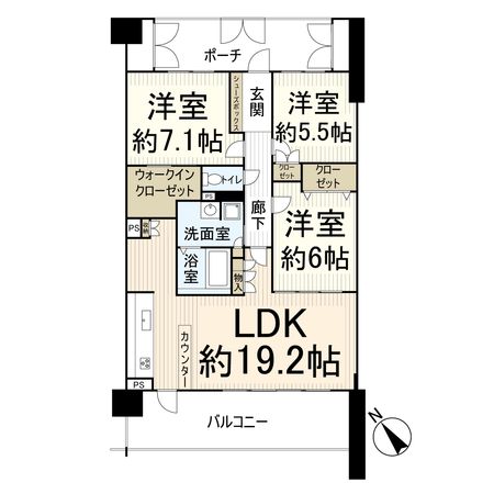グランノア高槻阿武山LUCE 間取図(平面図)