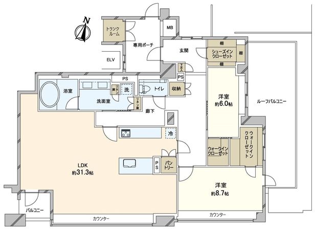 パークホームズ芦屋茶屋之町 桜憬邸 間取図(平面図)