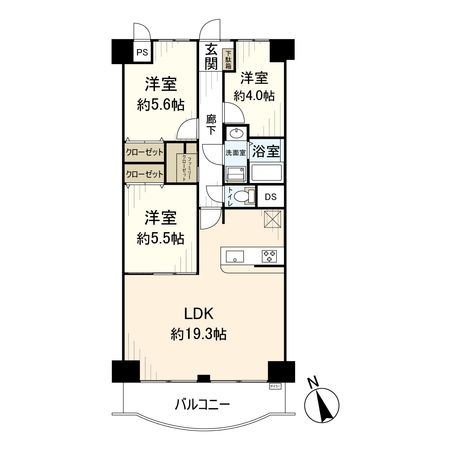 さんくれーる高槻二棟 間取図(平面図) 間取図(平面図)