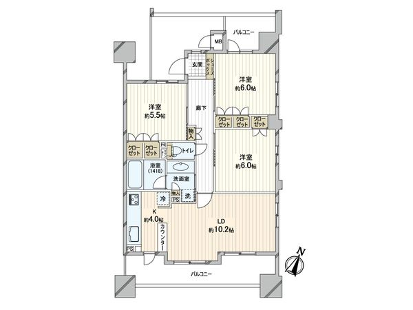 アソシア高槻St‐1 間取図(平面図) アソシア高槻St‐1 間取図(平面図)