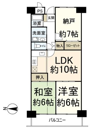 ライオンズマンション高槻 間取図(平面図)