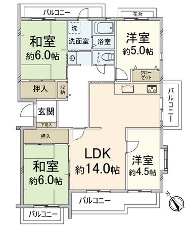 高槻阿武山二番街210号棟 間取図(平面図) 高槻阿武山二番街210号棟 間取図(平面図)