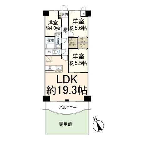さんくれーる高槻二棟 間取図(平面図) さんくれーる高槻二棟 間取図(平面図)