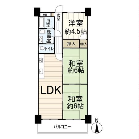 シャンティ高槻 間取図(平面図) シャンティ高槻 間取図(平面図)