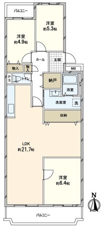 サンヴェール高槻1号棟 間取図(平面図) サンヴェール高槻1号棟 間取図(平面図)