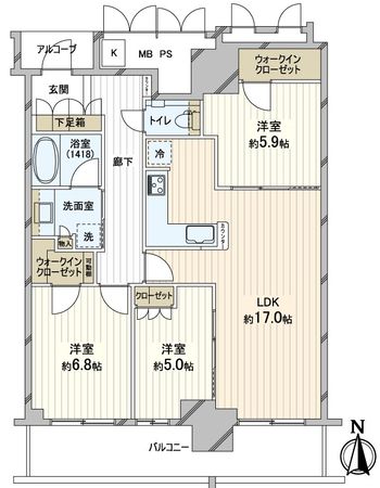 ジオタワー高槻ミューズガーデン 間取図(平面図) ジオタワー高槻ミューズガーデン 間取図(平面図)