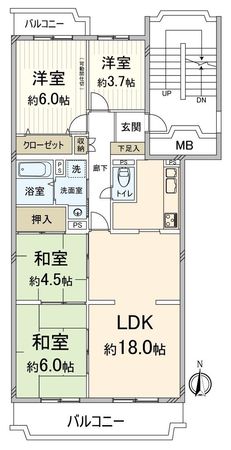 サンハイツ高槻 間取図(平面図)