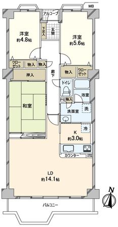藤和コアティ高槻ハイタウン コアD 間取図(平面図) 藤和コアティ高槻ハイタウン コアD 間取図(平面図)