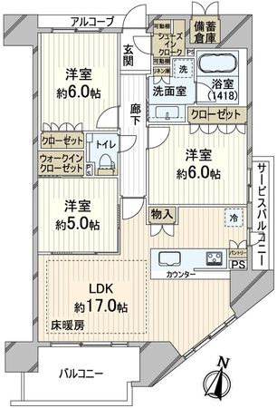 グランレ・ジェイド高槻天神 間取図(平面図) グランレ・ジェイド高槻天神 間取図(平面図)